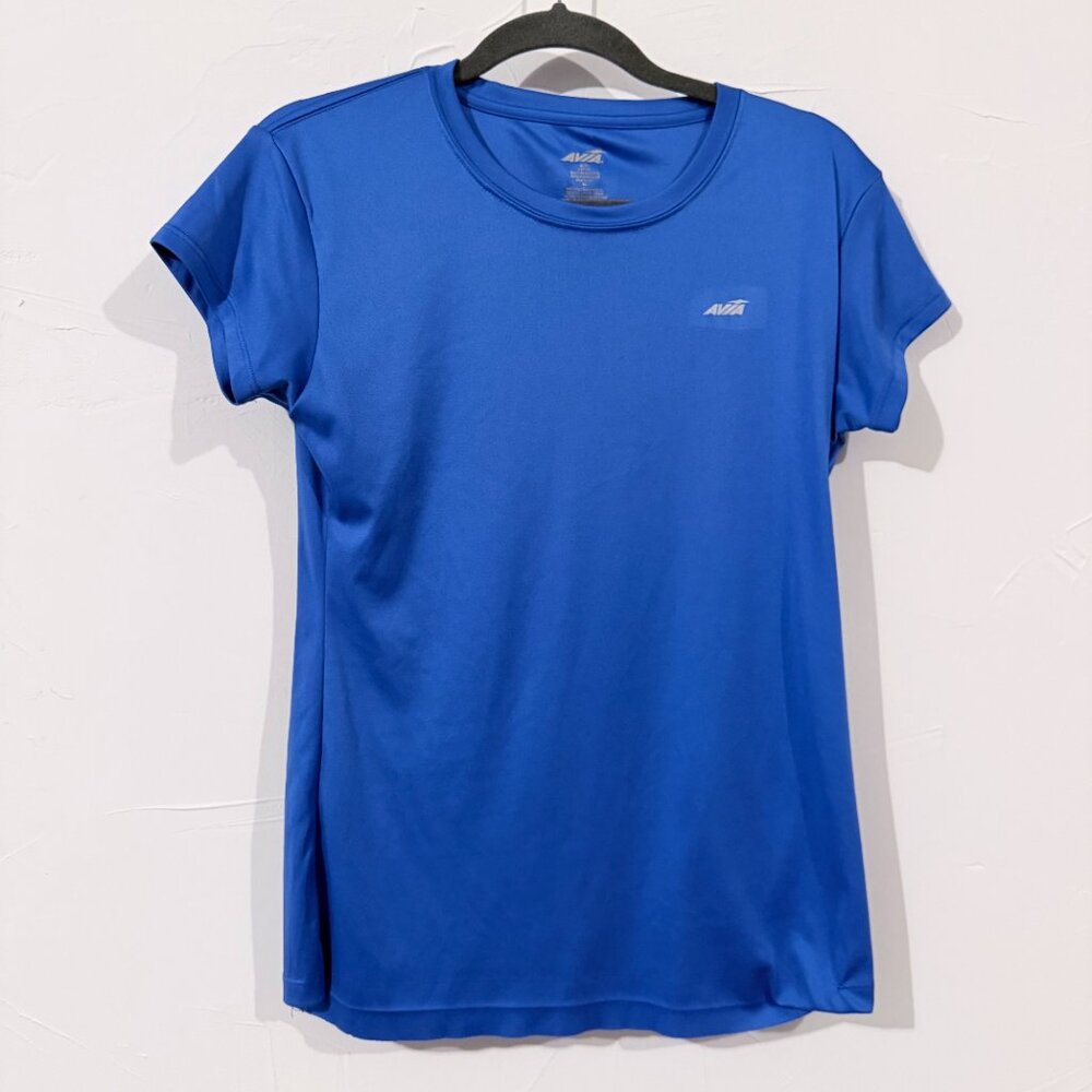 AVIA Blue Athletic Workout T-Shirt, Size L, Short Sleeve, sportwear, gym, yoga